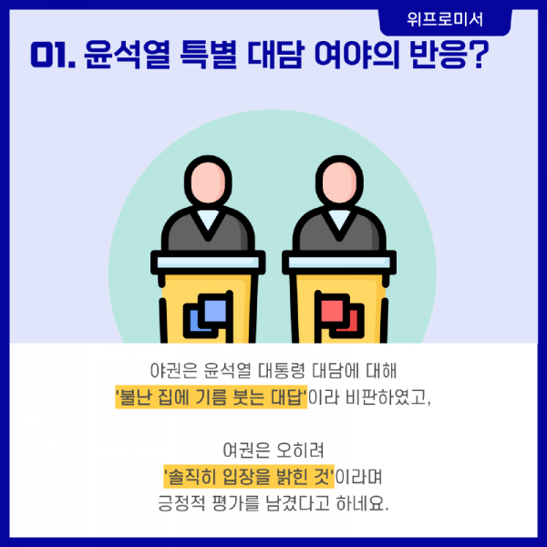 윤석열 특별 대담 여야 반응